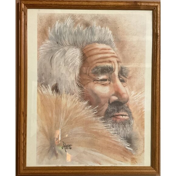 Vintage Native American Print "The Elder" by John Adams Signed No 184/500 - Picture 1 of 4